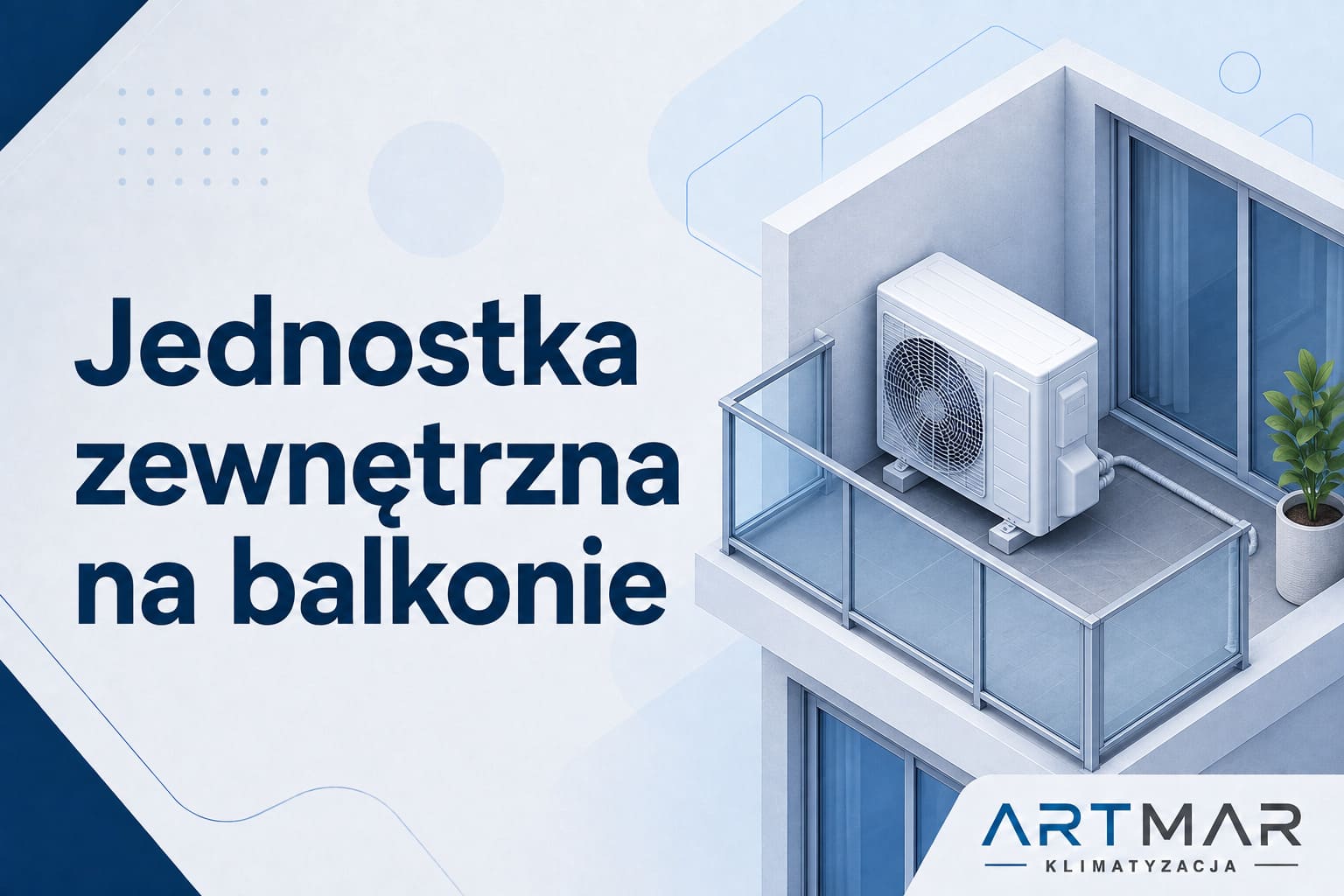 Jednostka zewnętrzna klimatyzatora na balkonie